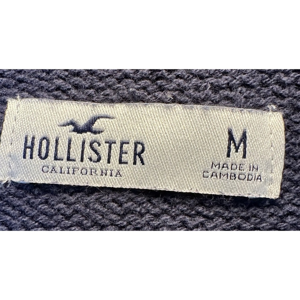 Hollister Pullover Crop Sweater Women's Size Medium Navy Blue W/White Stripes - Picture 6 of 10